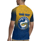 Personalized Parramatta Eels Rugby Jersey Easter Mascot - Colorful Eggs Cartoon Style
