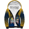 Personalized Parramatta Eels Sherpa Hoodie Easter Mascot - Colorful Eggs Cartoon Style