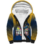 Personalized Parramatta Eels Sherpa Hoodie Easter Mascot - Colorful Eggs Cartoon Style