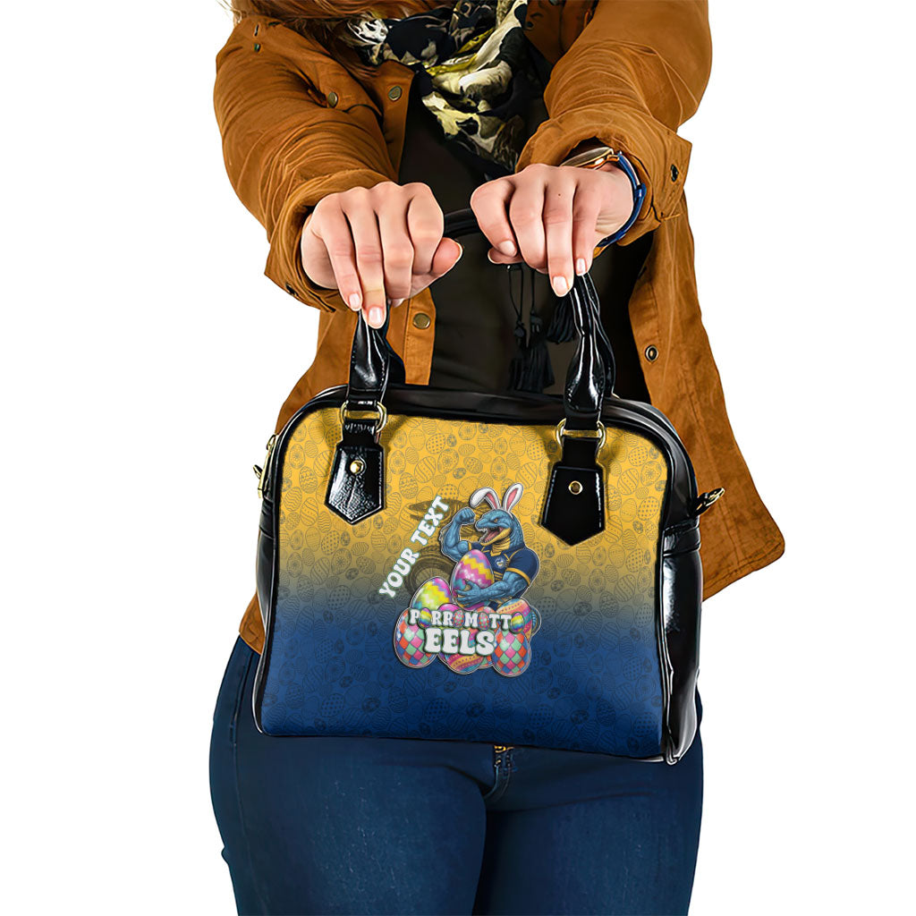 Personalized Parramatta Eels Shoulder Handbag Easter Mascot - Colorful Eggs Cartoon Style