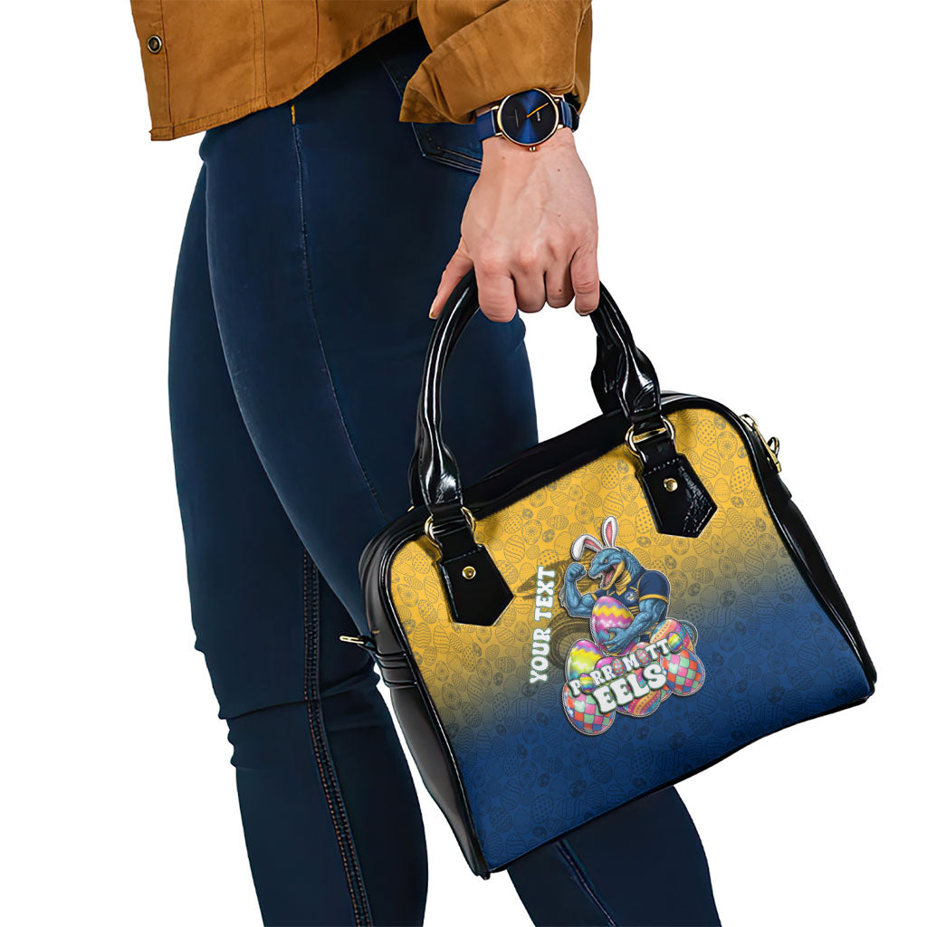 Personalized Parramatta Eels Shoulder Handbag Easter Mascot - Colorful Eggs Cartoon Style