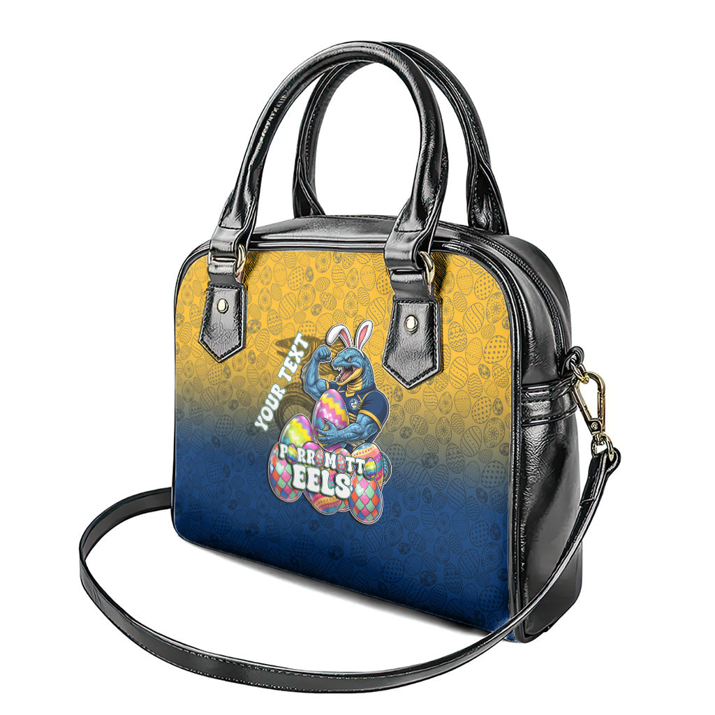 Personalized Parramatta Eels Shoulder Handbag Easter Mascot - Colorful Eggs Cartoon Style