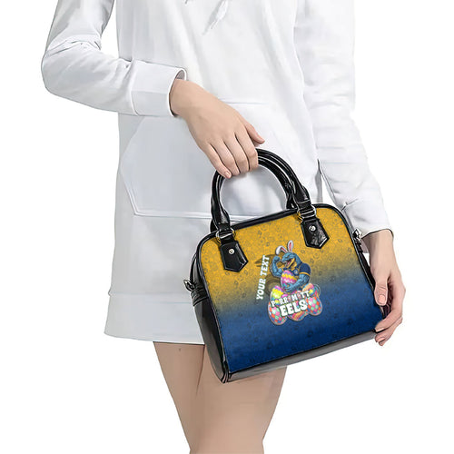 Personalized Parramatta Eels Shoulder Handbag Easter Mascot - Colorful Eggs Cartoon Style