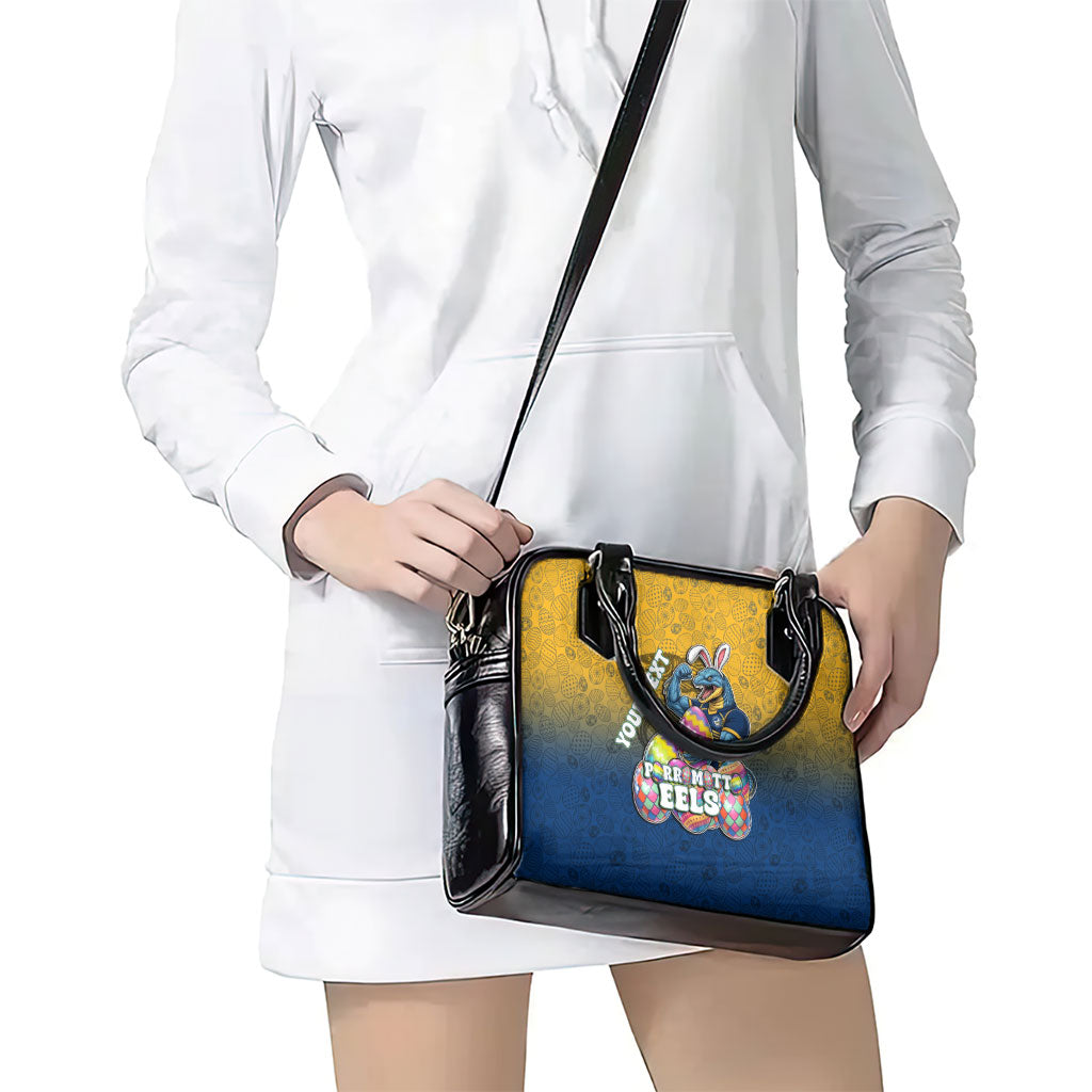 Personalized Parramatta Eels Shoulder Handbag Easter Mascot - Colorful Eggs Cartoon Style