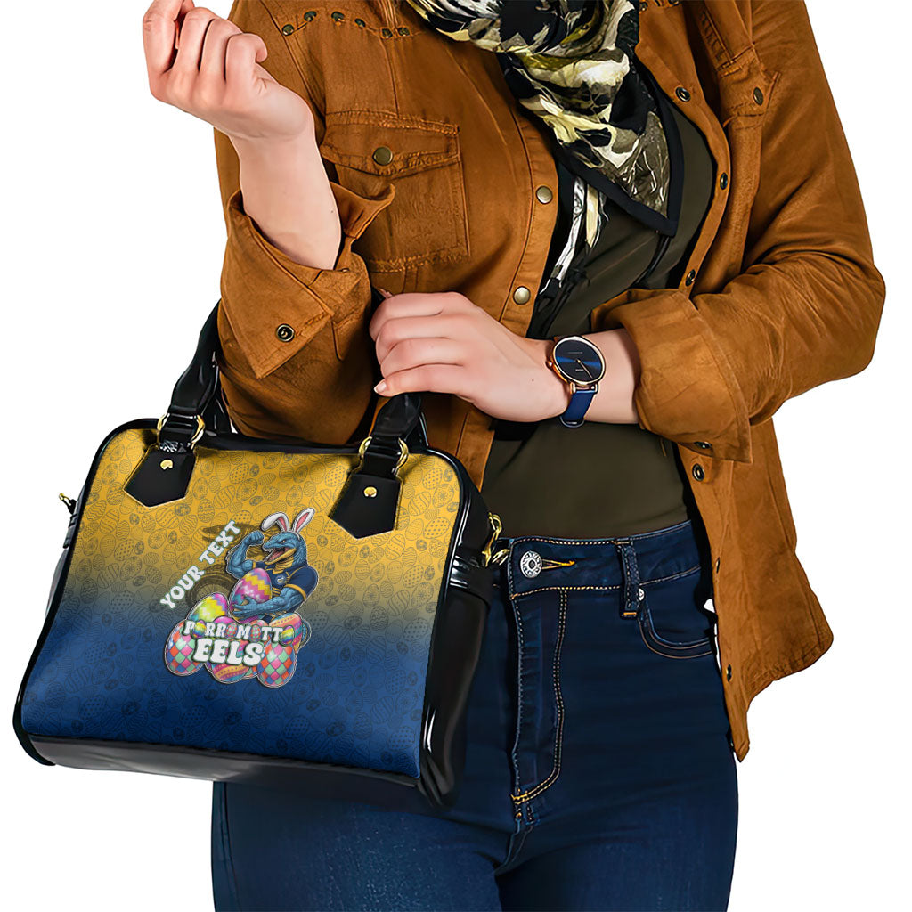 Personalized Parramatta Eels Shoulder Handbag Easter Mascot - Colorful Eggs Cartoon Style