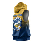 Personalized Parramatta Eels Sleeveless Hoodie Easter Mascot - Colorful Eggs Cartoon Style