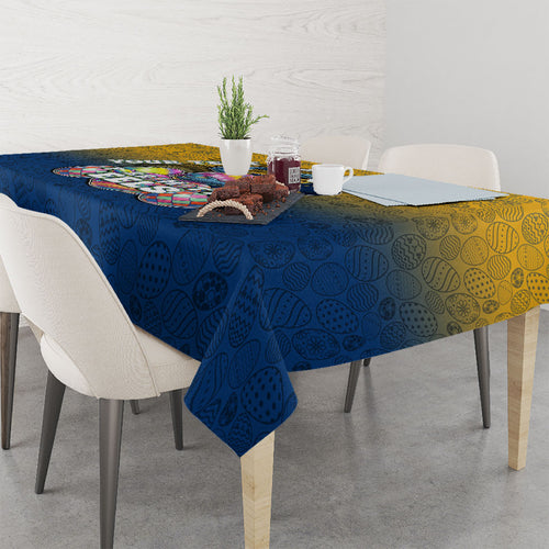 Personalized Parramatta Eels Tablecloth Easter Mascot - Colorful Eggs Cartoon Style