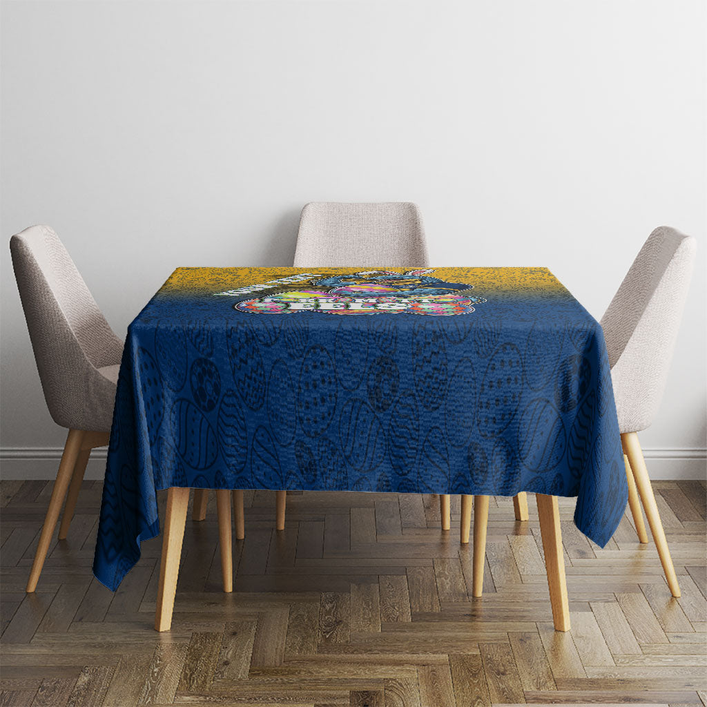 Personalized Parramatta Eels Tablecloth Easter Mascot - Colorful Eggs Cartoon Style