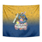 Personalized Parramatta Eels Tapestry Easter Mascot - Colorful Eggs Cartoon Style