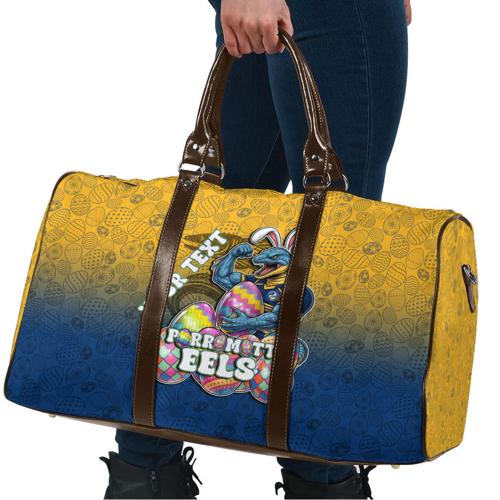 Personalized Parramatta Eels Travel Bag Easter Mascot - Colorful Eggs Cartoon Style