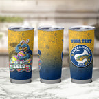 Personalized Parramatta Eels Tumbler Cup Easter Mascot - Colorful Eggs Cartoon Style