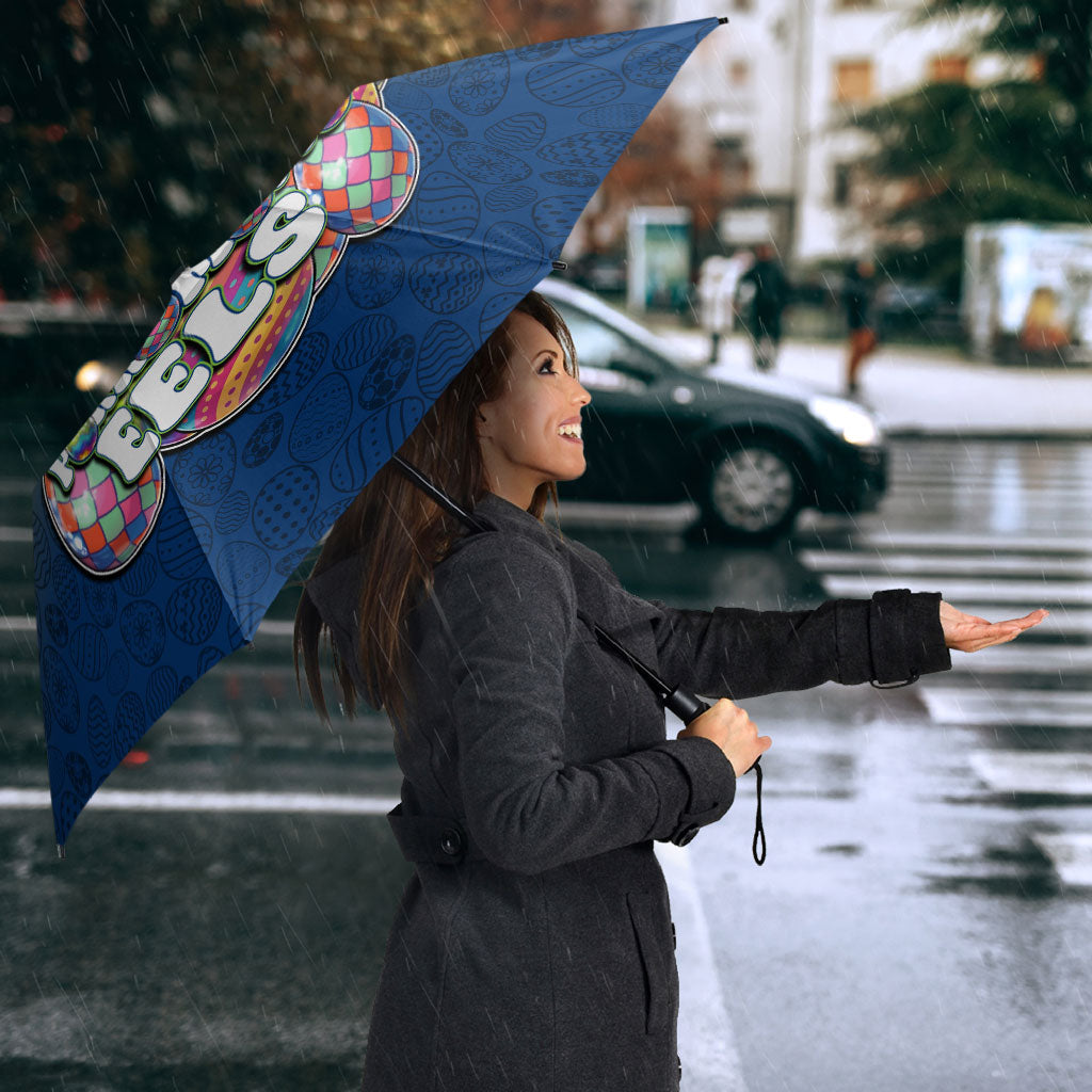 Personalized Parramatta Eels Umbrella Easter Mascot - Colorful Eggs Cartoon Style