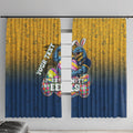 Personalized Parramatta Eels Window Curtain Easter Mascot - Colorful Eggs Cartoon Style