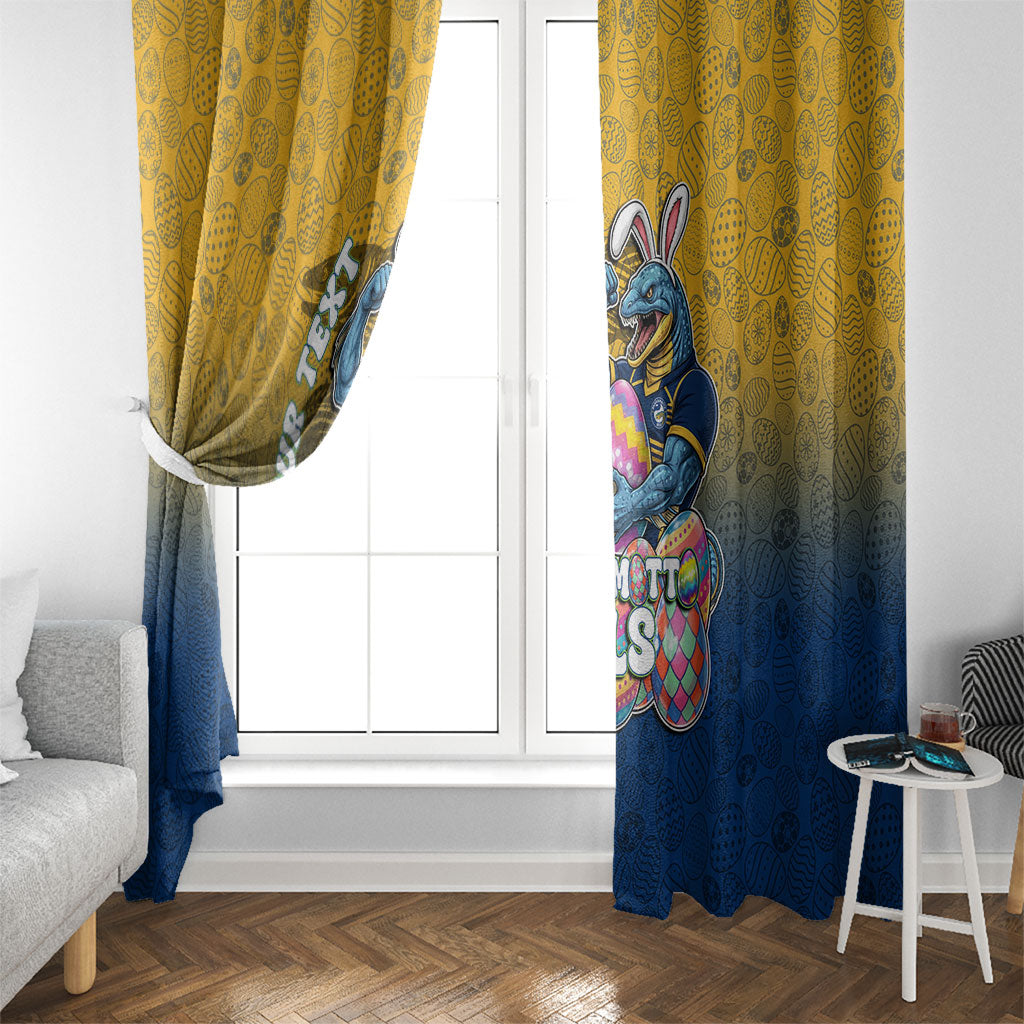 Personalized Parramatta Eels Window Curtain Easter Mascot - Colorful Eggs Cartoon Style