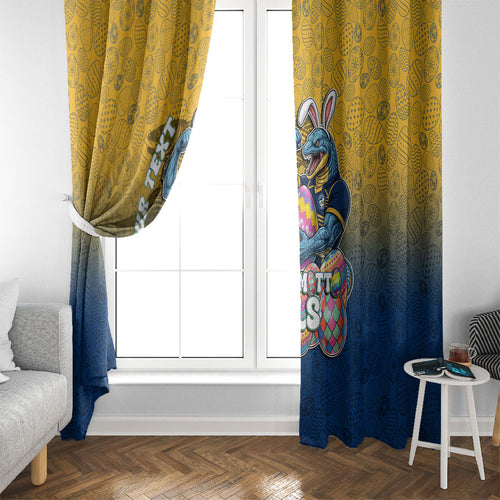 Personalized Parramatta Eels Window Curtain Easter Mascot - Colorful Eggs Cartoon Style