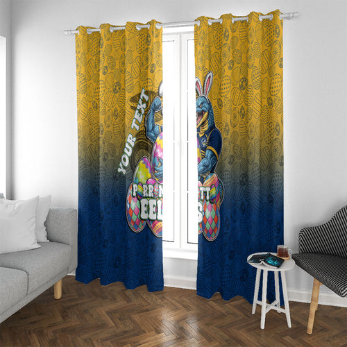 Personalized Parramatta Eels Window Curtain Easter Mascot - Colorful Eggs Cartoon Style