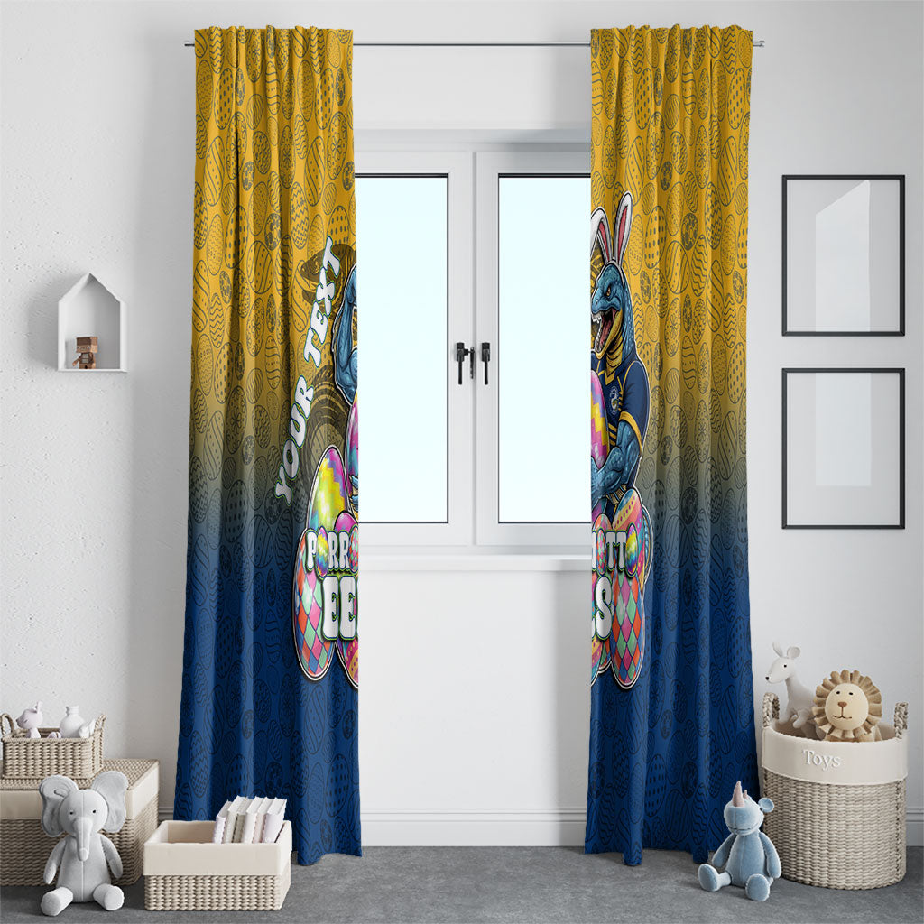 Personalized Parramatta Eels Window Curtain Easter Mascot - Colorful Eggs Cartoon Style