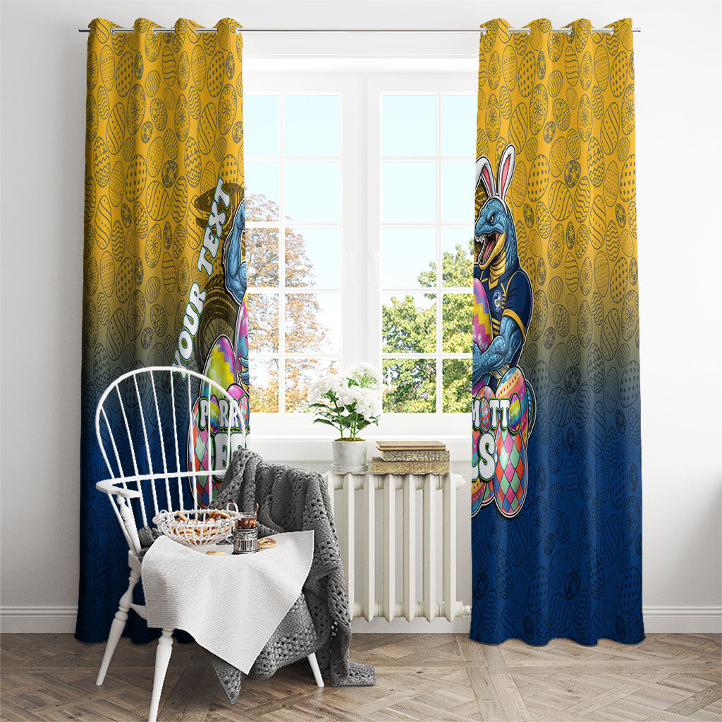 Personalized Parramatta Eels Window Curtain Easter Mascot - Colorful Eggs Cartoon Style
