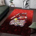 Personalized St. George Illawarra Dragons Area Rug Easter Mascot - Colorful Eggs Cartoon Style