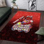 Personalized St. George Illawarra Dragons Area Rug Easter Mascot - Colorful Eggs Cartoon Style