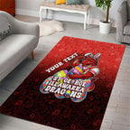 Personalized St. George Illawarra Dragons Area Rug Easter Mascot - Colorful Eggs Cartoon Style