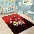 Personalized St. George Illawarra Dragons Area Rug Easter Mascot - Colorful Eggs Cartoon Style