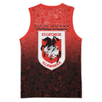Personalized St. George Illawarra Dragons Basketball Jersey Easter Mascot - Colorful Eggs Cartoon Style