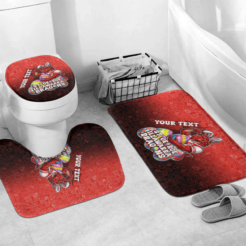 Personalized St. George Illawarra Dragons Bathroom Set Easter Mascot - Colorful Eggs Cartoon Style