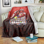 Personalized St. George Illawarra Dragons Blanket Easter Mascot - Colorful Eggs Cartoon Style