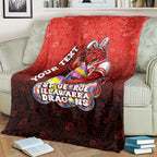 Personalized St. George Illawarra Dragons Blanket Easter Mascot - Colorful Eggs Cartoon Style