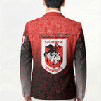 Personalized St. George Illawarra Dragons Blazer Easter Mascot - Colorful Eggs Cartoon Style