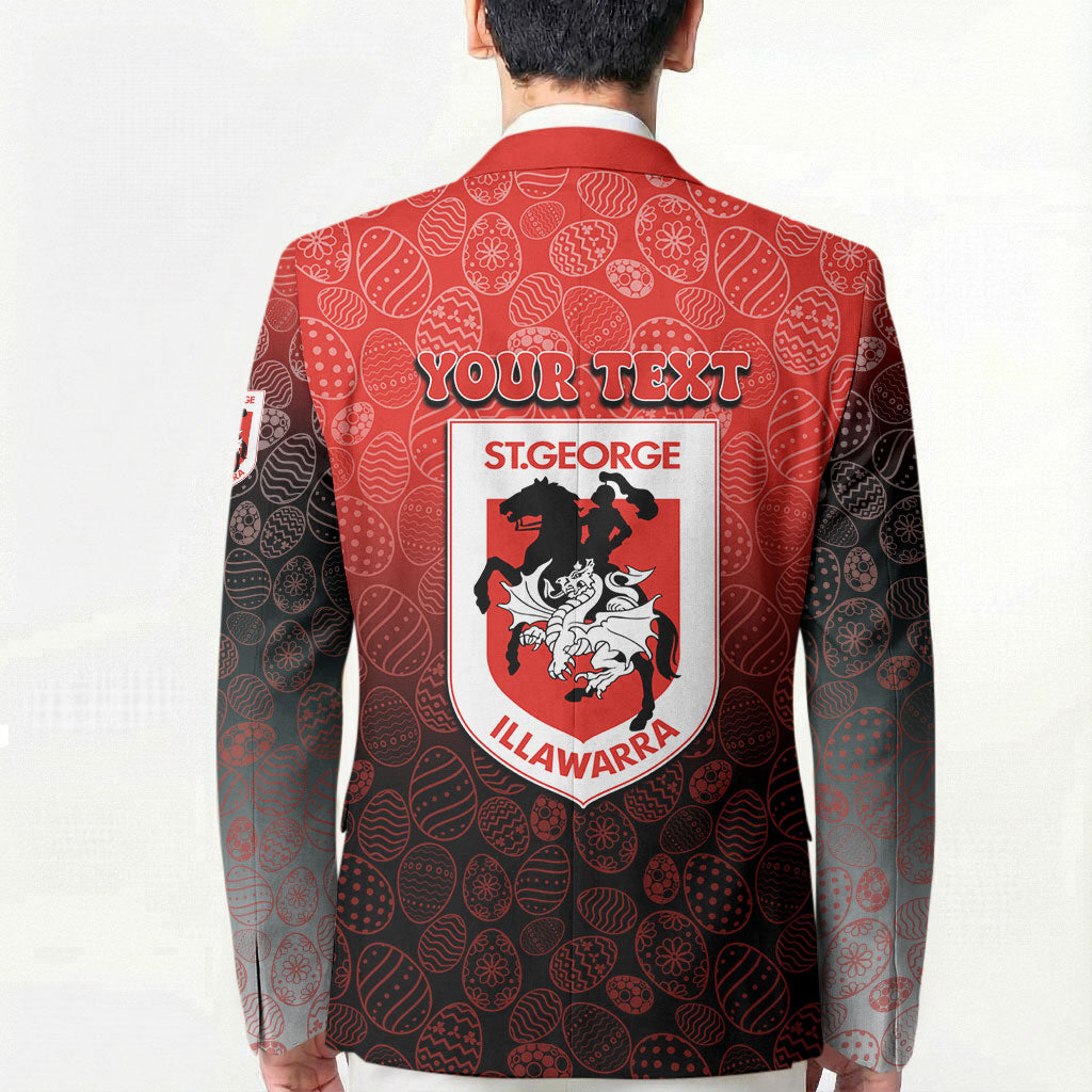 Personalized St. George Illawarra Dragons Blazer Easter Mascot - Colorful Eggs Cartoon Style
