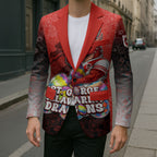 Personalized St. George Illawarra Dragons Blazer Easter Mascot - Colorful Eggs Cartoon Style