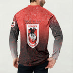 Personalized St. George Illawarra Dragons Button Sweatshirt Easter Mascot - Colorful Eggs Cartoon Style