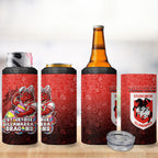 Personalized St. George Illawarra Dragons 4 in 1 Can Cooler Tumbler Easter Mascot - Colorful Eggs Cartoon Style