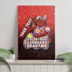 Personalized St. George Illawarra Dragons Canvas Wall Art Easter Mascot - Colorful Eggs Cartoon Style