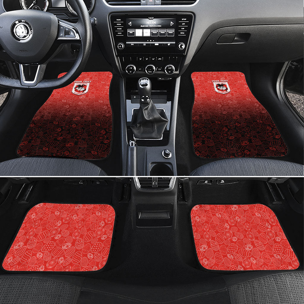 Personalized St. George Illawarra Dragons Car Mats Easter Mascot - Colorful Eggs Cartoon Style