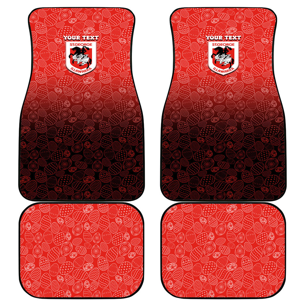 Personalized St. George Illawarra Dragons Car Mats Easter Mascot - Colorful Eggs Cartoon Style
