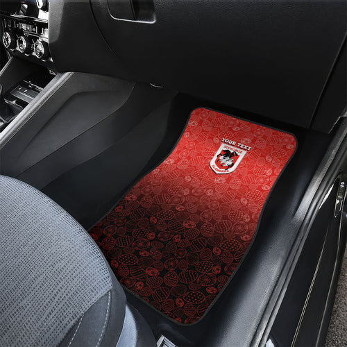 Personalized St. George Illawarra Dragons Car Mats Easter Mascot - Colorful Eggs Cartoon Style