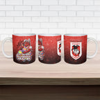 Personalized St. George Illawarra Dragons Ceramic Mug Easter Mascot - Colorful Eggs Cartoon Style