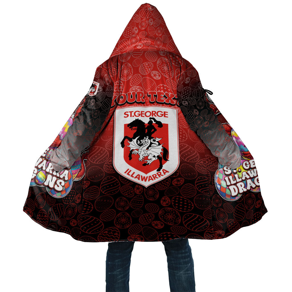 Personalized St. George Illawarra Dragons Cloak Easter Mascot - Colorful Eggs Cartoon Style