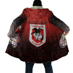Personalized St. George Illawarra Dragons Cloak Easter Mascot - Colorful Eggs Cartoon Style
