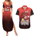 Personalized St. George Illawarra Dragons Couples Matching Summer Maxi Dress and Hawaiian Shirt Easter Mascot - Colorful Eggs Cartoon Style