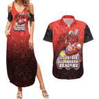 Personalized St. George Illawarra Dragons Couples Matching Summer Maxi Dress and Hawaiian Shirt Easter Mascot - Colorful Eggs Cartoon Style