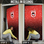 Personalized St. George Illawarra Dragons Door Cover Easter Mascot - Colorful Eggs Cartoon Style