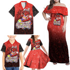 Personalized St. George Illawarra Dragons Family Matching Off Shoulder Maxi Dress and Hawaiian Shirt Easter Mascot - Colorful Eggs Cartoon Style