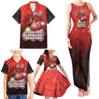 Personalized St. George Illawarra Dragons Family Matching Tank Maxi Dress and Hawaiian Shirt Easter Mascot - Colorful Eggs Cartoon Style