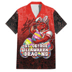 Personalized St. George Illawarra Dragons Family Matching Tank Maxi Dress and Hawaiian Shirt Easter Mascot - Colorful Eggs Cartoon Style