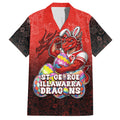 Personalized St. George Illawarra Dragons Hawaiian Shirt Easter Mascot - Colorful Eggs Cartoon Style