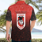 Personalized St. George Illawarra Dragons Hawaiian Shirt Easter Mascot - Colorful Eggs Cartoon Style